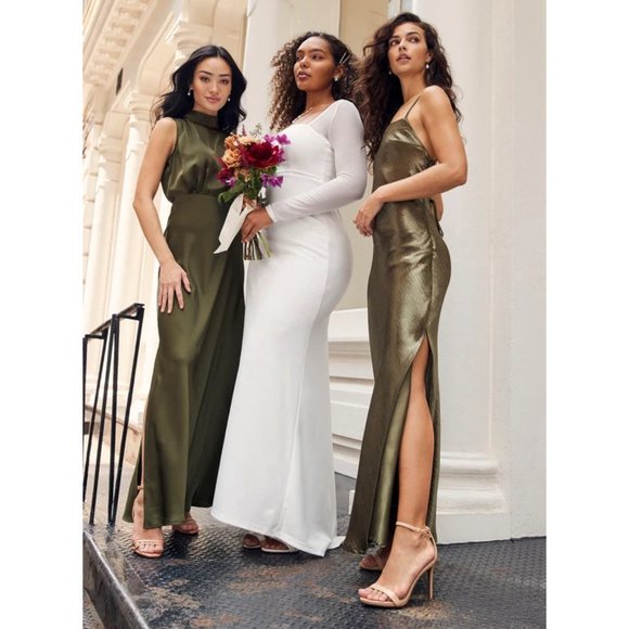 Lulu's Sleeveless High Neck Olive Green Maxi Dress - Picture 4 of 9